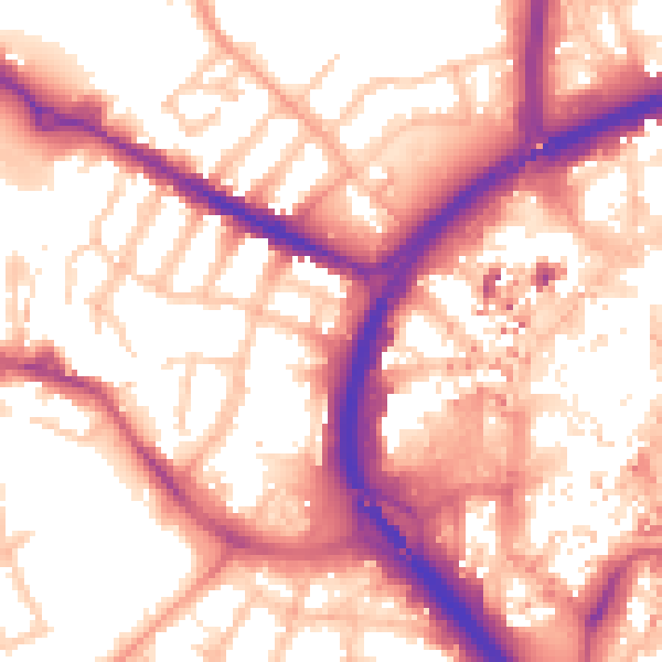 Daytime road noise heatmap for CV1 3LW