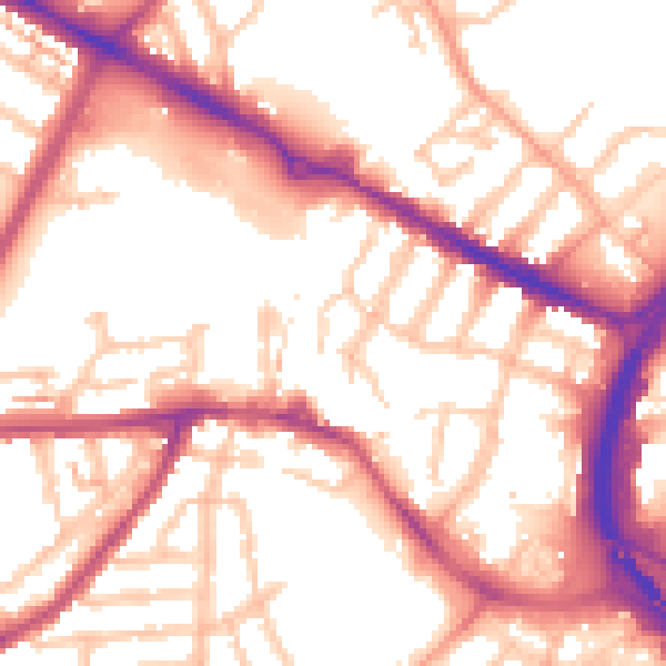 Daytime road noise heatmap for CV1 3PG