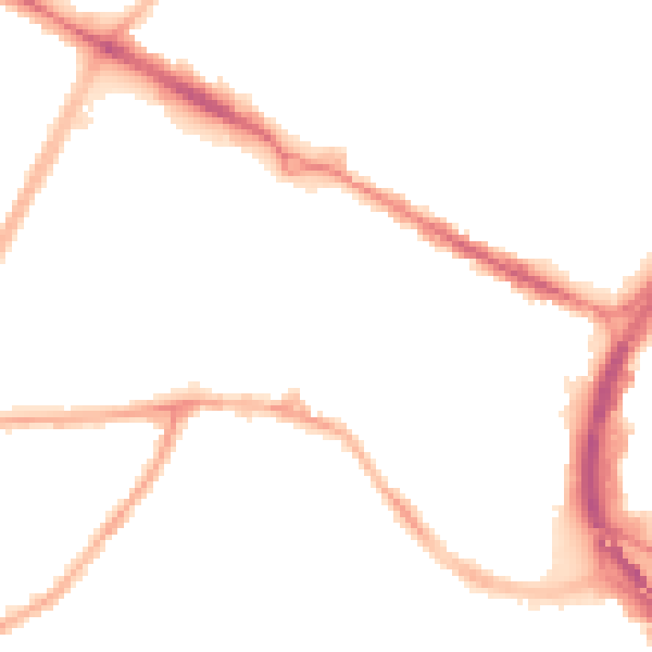 Night-time road noise heatmap for CV1 3PG
