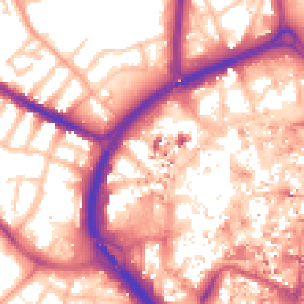 Daytime road noise heatmap for CV1 4AX