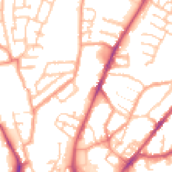 Daytime road noise heatmap for CV1 4BA