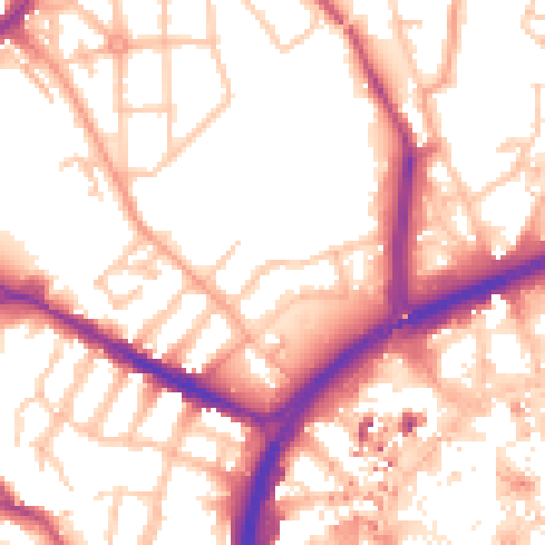 Daytime road noise heatmap for CV1 4DG