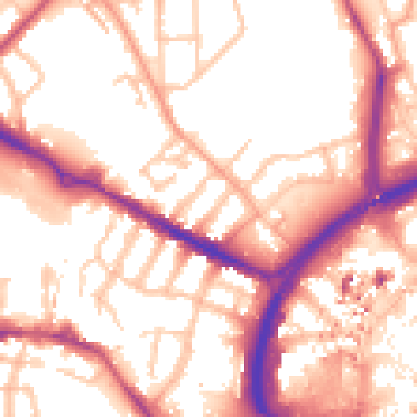 Daytime road noise heatmap for CV1 4DL