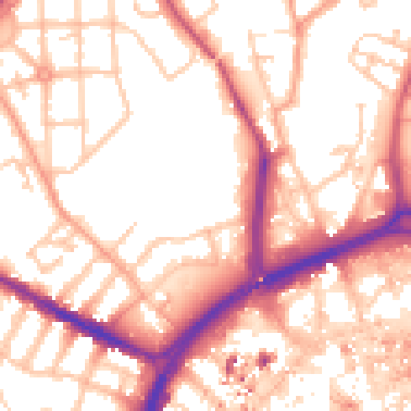 Daytime road noise heatmap for CV1 4DP