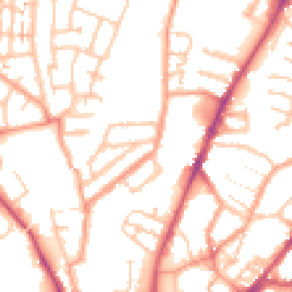 Daytime road noise heatmap for CV1 4EH
