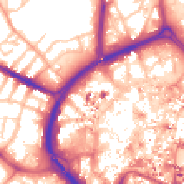 Daytime road noise heatmap for CV1 4FQ