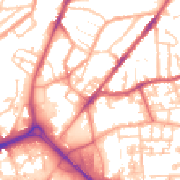 Daytime road noise heatmap for CV1 4FZ