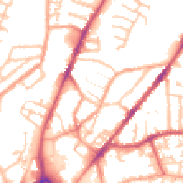 Daytime road noise heatmap for CV1 4GB