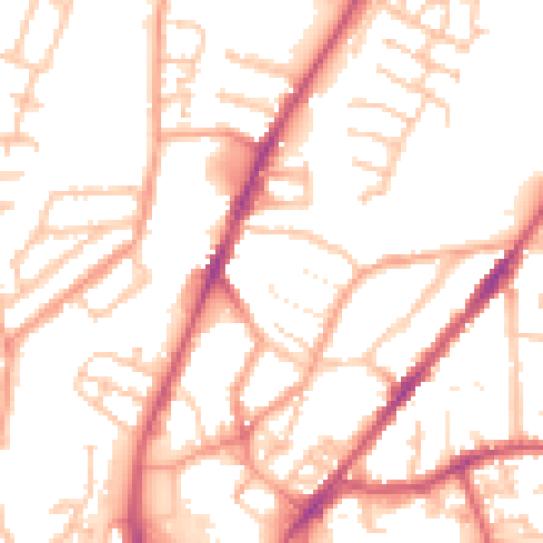Daytime road noise heatmap for CV1 4HQ