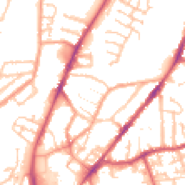 Daytime road noise heatmap for CV1 4HS