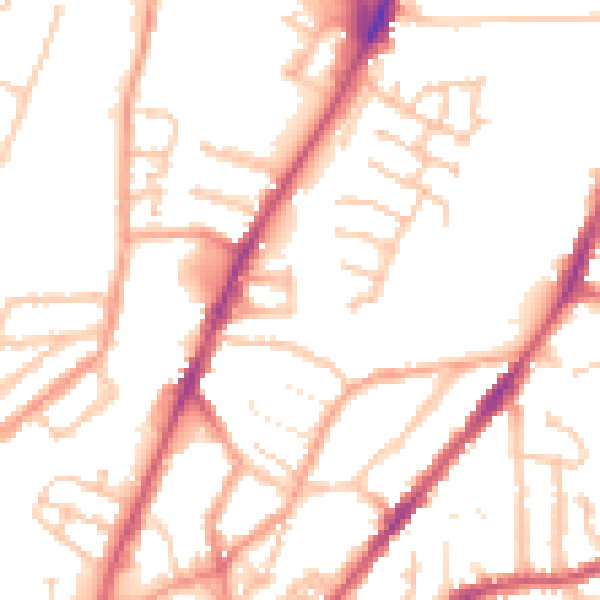 Daytime road noise heatmap for CV1 4HZ
