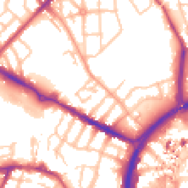 Daytime road noise heatmap for CV1 4PT