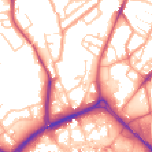 Daytime road noise heatmap for CV1 4RG