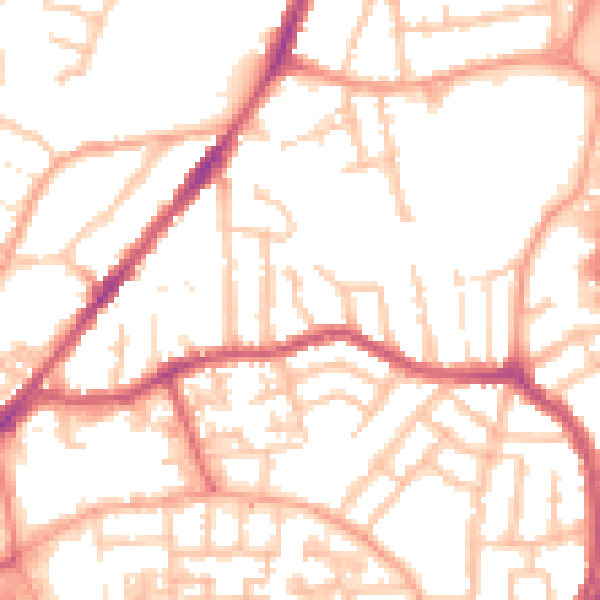 Daytime road noise heatmap for CV1 5AF