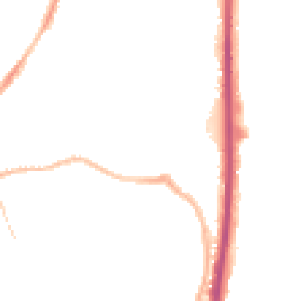 Night-time road noise heatmap for CV1 5AZ