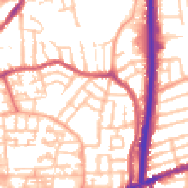 Daytime road noise heatmap for CV1 5BN