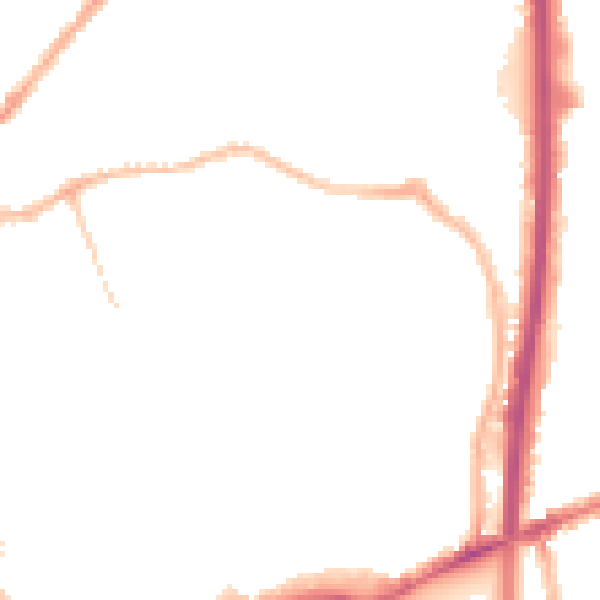 Night-time road noise heatmap for CV1 5BU