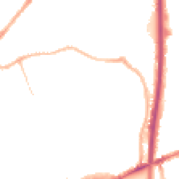 Night-time road noise heatmap for CV1 5BW