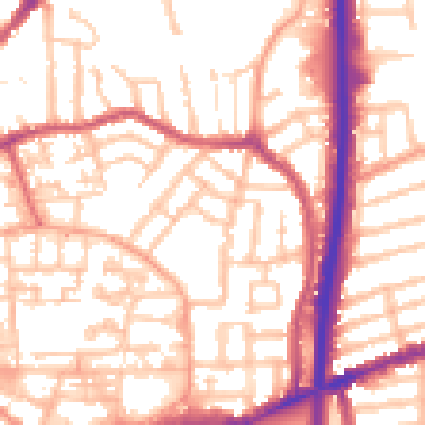 Daytime road noise heatmap for CV1 5BZ