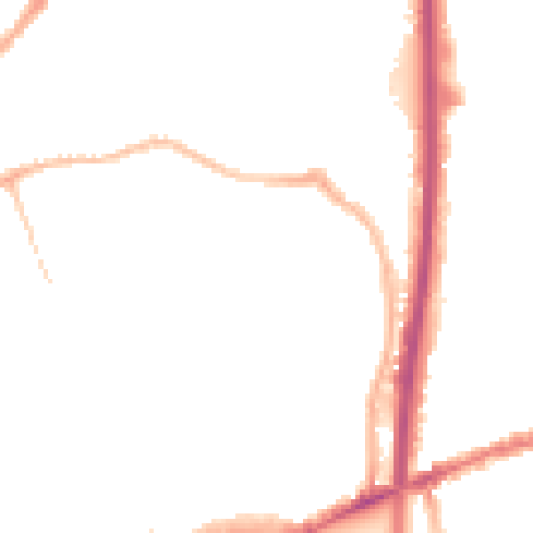 Night-time road noise heatmap for CV1 5BZ