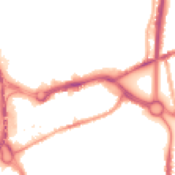 Night-time road noise heatmap for CV1 5DZ