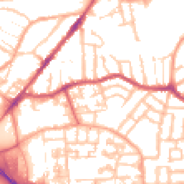 Daytime road noise heatmap for CV1 5FG