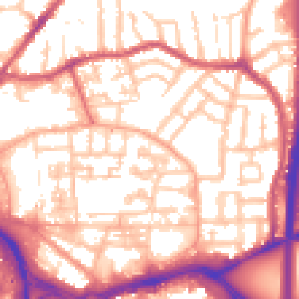 Daytime road noise heatmap for CV1 5JJ