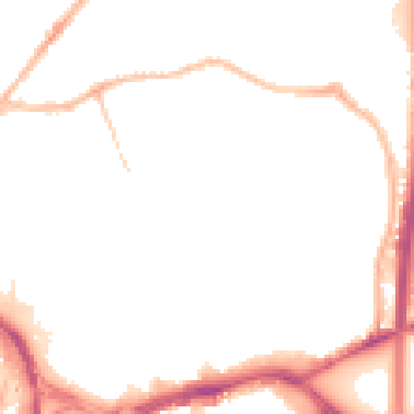 Night-time road noise heatmap for CV1 5JJ