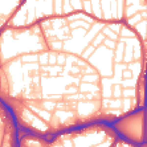 Daytime road noise heatmap for CV1 5JQ