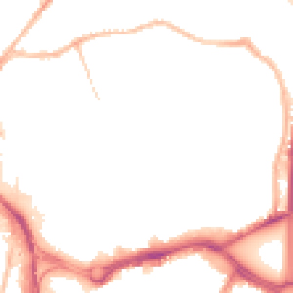 Night-time road noise heatmap for CV1 5JQ