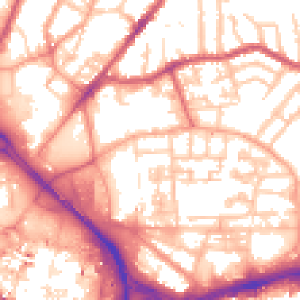 Daytime road noise heatmap for CV1 5NP