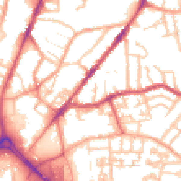 Daytime road noise heatmap for CV1 5TR