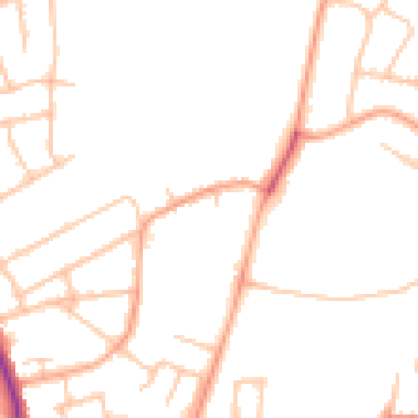 Daytime road noise heatmap for CV10 0BP