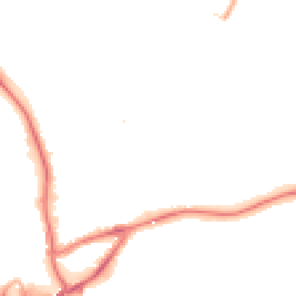 Night-time road noise heatmap for CV10 0DE