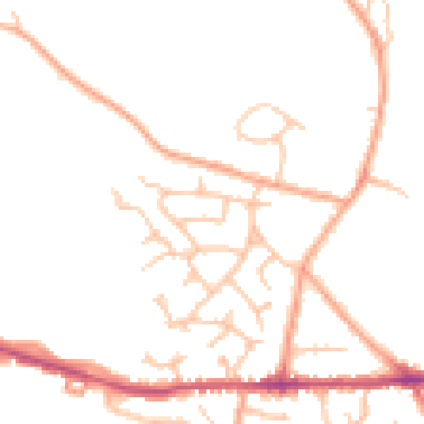 Daytime road noise heatmap for CV10 0NP