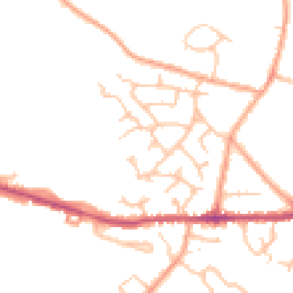 Daytime road noise heatmap for CV10 0XH