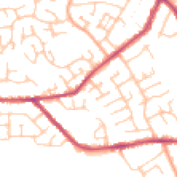 Daytime road noise heatmap for CV10 7DT