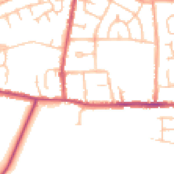 Daytime road noise heatmap for CV10 8JP