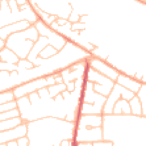 Daytime road noise heatmap for CV10 8RD