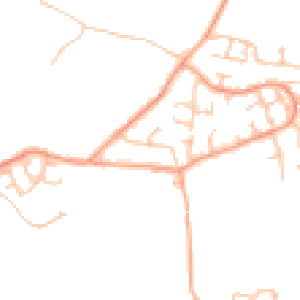 Daytime road noise heatmap for CV10 9NE