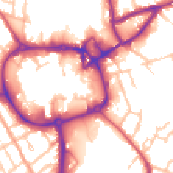 Daytime road noise heatmap for CV11 4AH