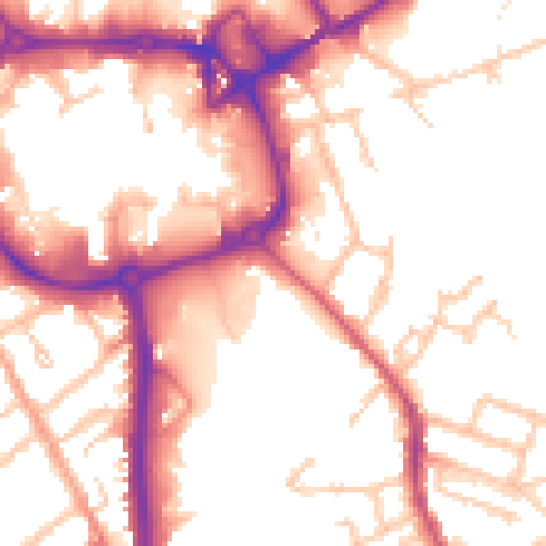 Daytime road noise heatmap for CV11 4AT