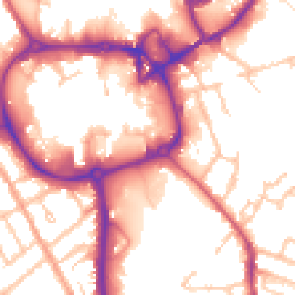 Daytime road noise heatmap for CV11 4AU