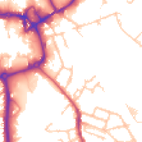 Daytime road noise heatmap for CV11 4BA
