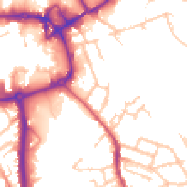 Daytime road noise heatmap for CV11 4BB