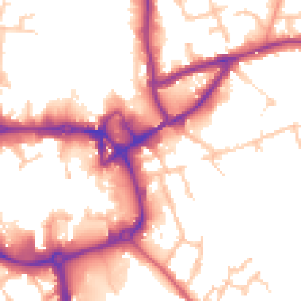 Daytime road noise heatmap for CV11 4BL