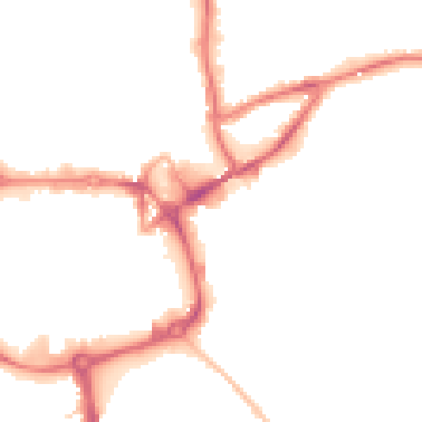 Night-time road noise heatmap for CV11 4BL