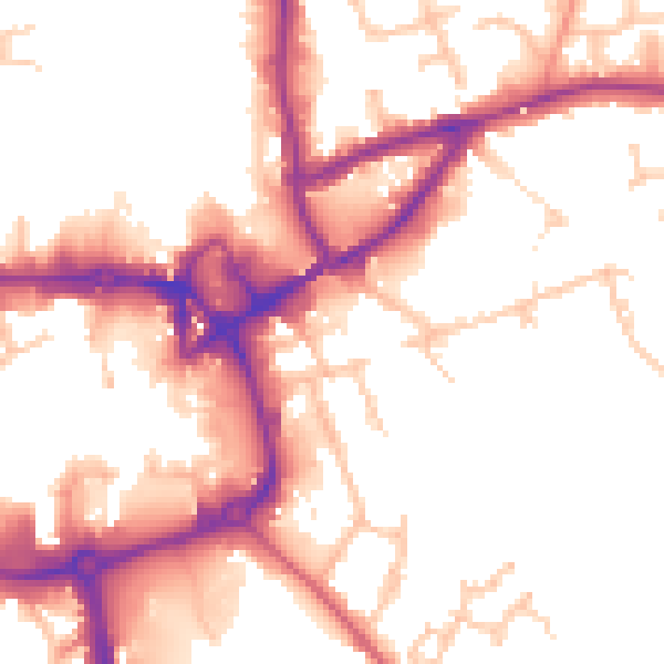 Daytime road noise heatmap for CV11 4BP