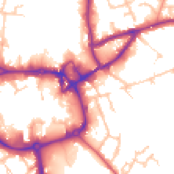 Daytime road noise heatmap for CV11 4BS