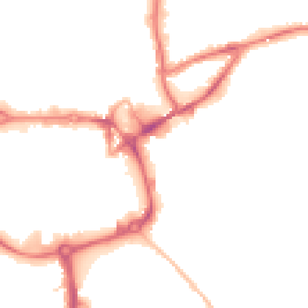 Night-time road noise heatmap for CV11 4BT